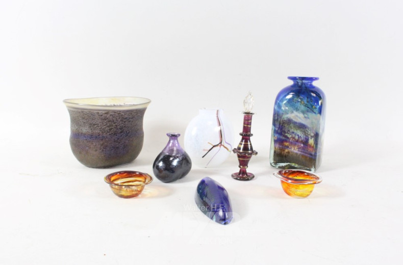 8 versch. Glasdekorationen u.a. KOSTA BODA