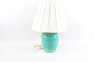 Tischlampe, Keramikfuß, grün,