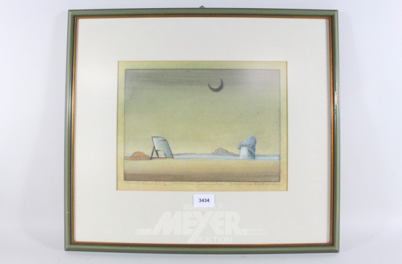 Farbradierung ''Verlorene Sehnsucht''