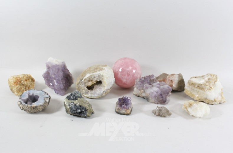Posten Mineralien, Drusen etc., u.a.: