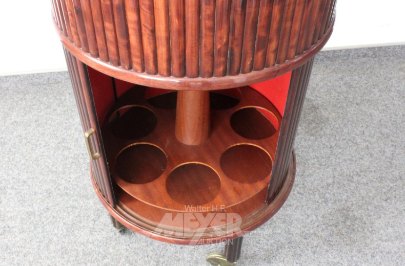 Trommel-Barwagen, Mahagoni,