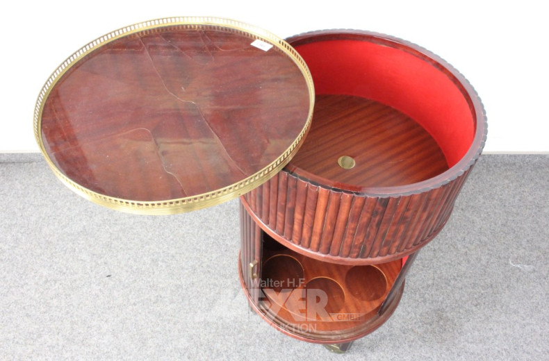 Trommel-Barwagen, Mahagoni,