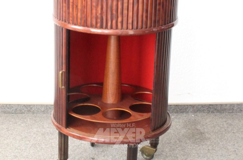 Trommel-Barwagen, Mahagoni,