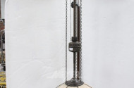 Deckenlampe um 1900, Textilschirm,