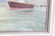Gemälde ''Hamb. Hafen mit Schlepper'',