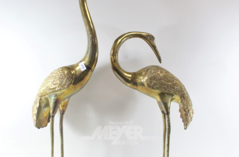 Paar Messingfiguren ''Reiher'', neuzeitl.,