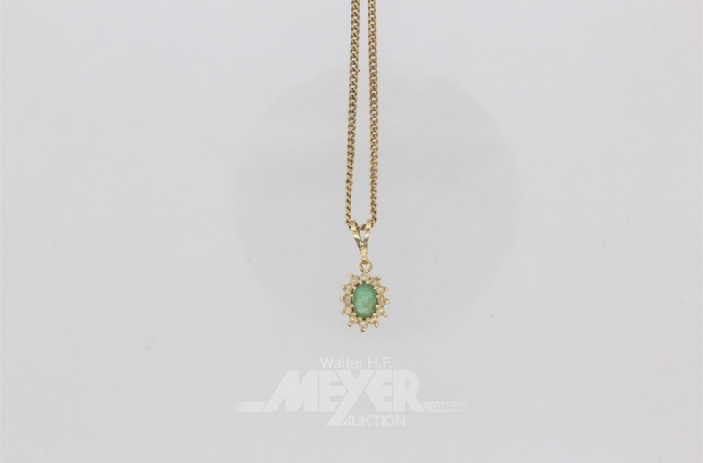 Kette, 333er GG, mit Anhänger, 585er GG,