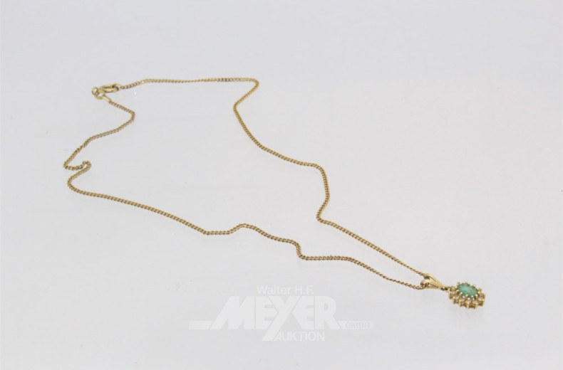 Kette, 333er GG, mit Anhänger, 585er GG,