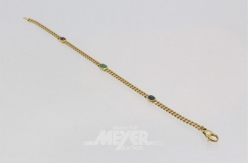 Armband, 333er GG, besetzt mit