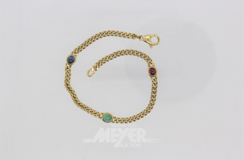 Armband, 333er GG, besetzt mit