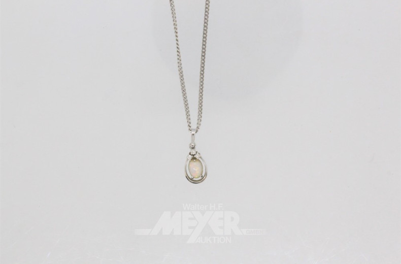 Kette, 585er WG, mit Anhänger besetzt