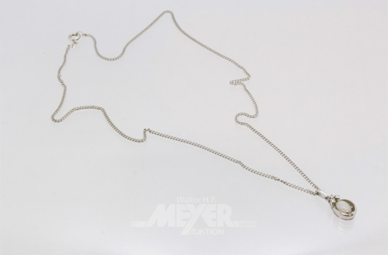 Kette, 585er WG, mit Anhänger besetzt
