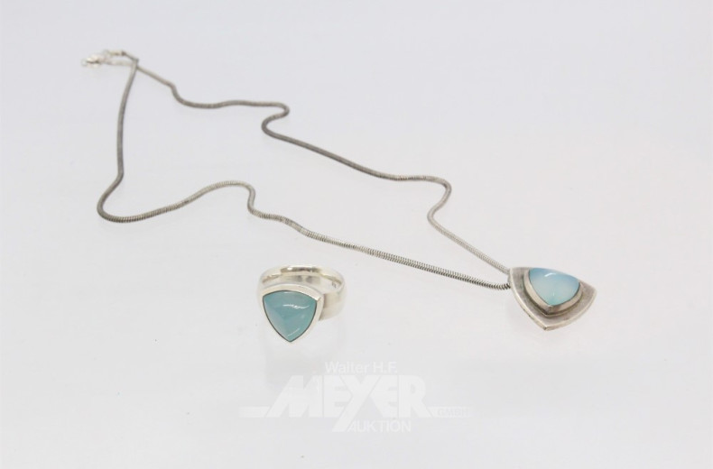 Kette Silber mit Anhänger u. Ring