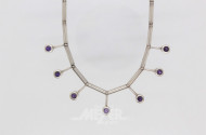 Collier Silber besetzt mit 7 Farbsteinen
