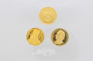 3 Gedenkmedaillen, Gold