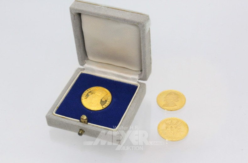 3 Gedenkmedaillen, Gold