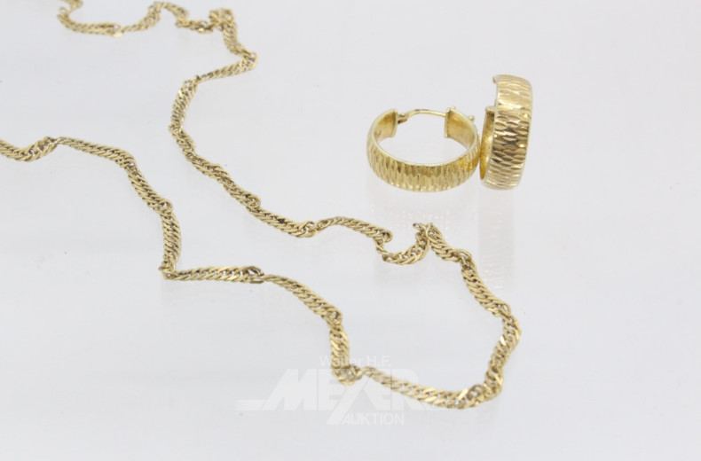 Kette Silber, 1 Paar Ohrringe Silber