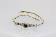 Armband, 585er GG, besetzt mit 1 Saphir,