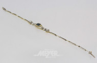 Armband, 585er GG, besetzt mit 1 Saphir,