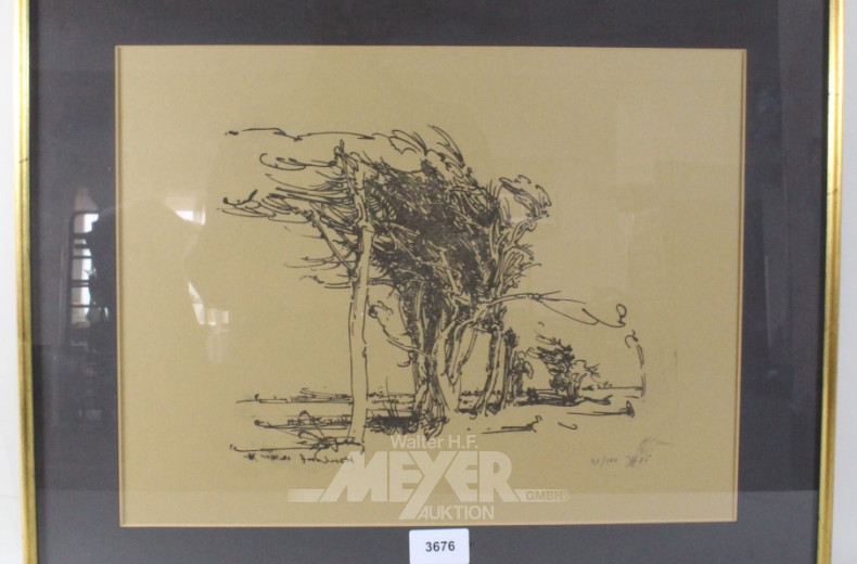 Lithographie ''Bäume''