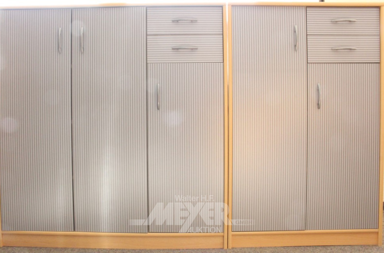 2 Kommoden, Dekor Buche, 2-türig,