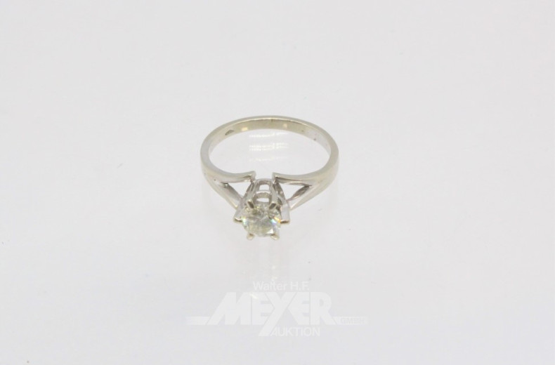 Damenring, 585er WG, besetzt mit