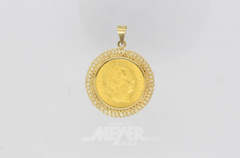 Münzanhänger, 585er GG, ca. 6 g.