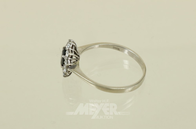 Damenring, 750er WG, besetzt mit