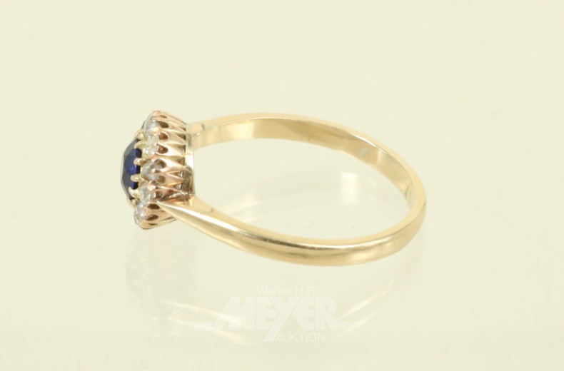 Damenring, 585er GG, besetzt mit