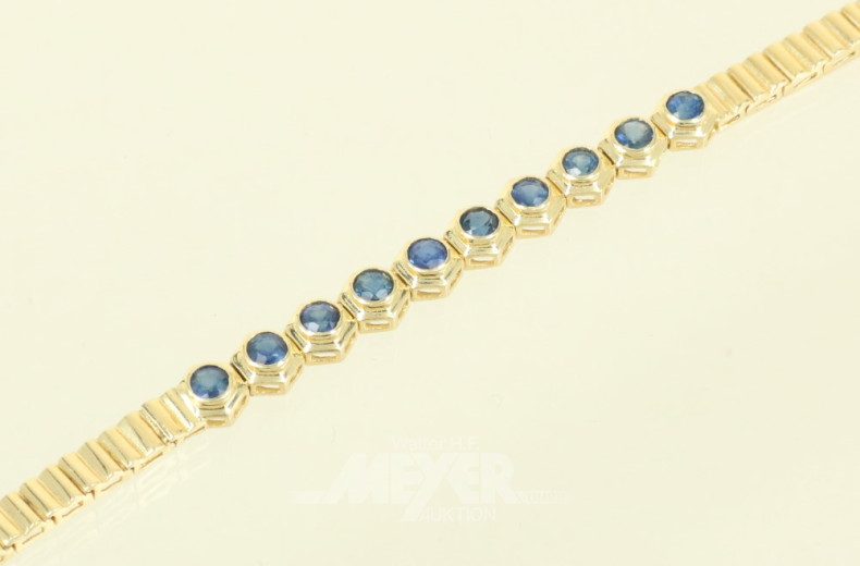 Armband, 585er GG, besetzt mit