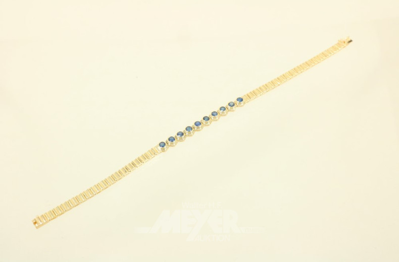 Armband, 585er GG, besetzt mit