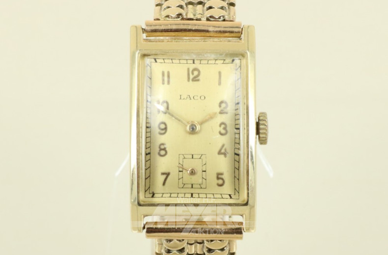 Damenarmbanduhr LACO, 585er GG,