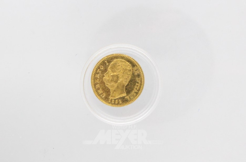 kl. Goldmünze, 20 Lire,