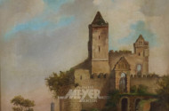Gemälde ''Burgruine'', unsigniert,