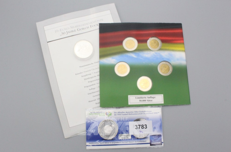 3 Gedenkmünzen, 10 EURO sowie 1