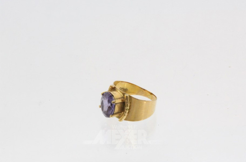 Damenring, 585er GG, besetzt mit