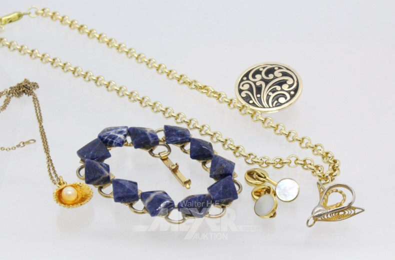 Ketten, 1 Armband, 1 Armreif,