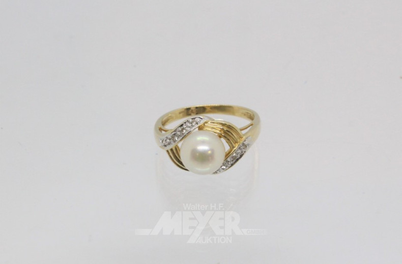 Damenring, 585er GG, besetzt mit