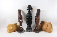 Posten afrikanische Holzschnitzfiguren,