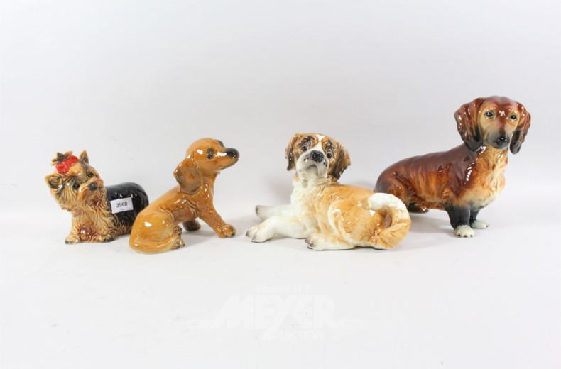 4 Porzellanfiguren GOEBEL, Hunde