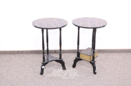 Paar runde Beistelltische, schwarz,