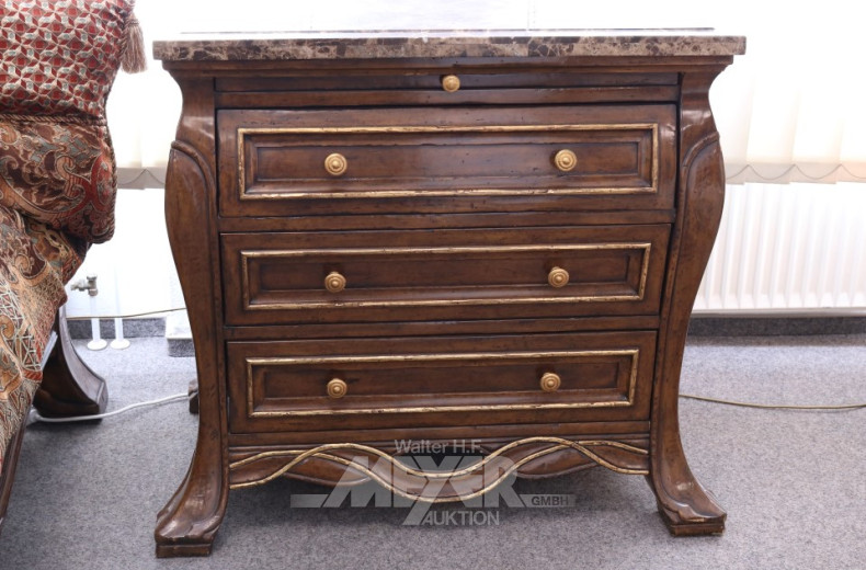 Paar Kommoden, Nußbaum farbig,