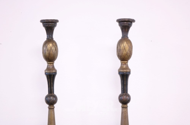 Paar gr. Stand-Säulen-Kerzenständer,