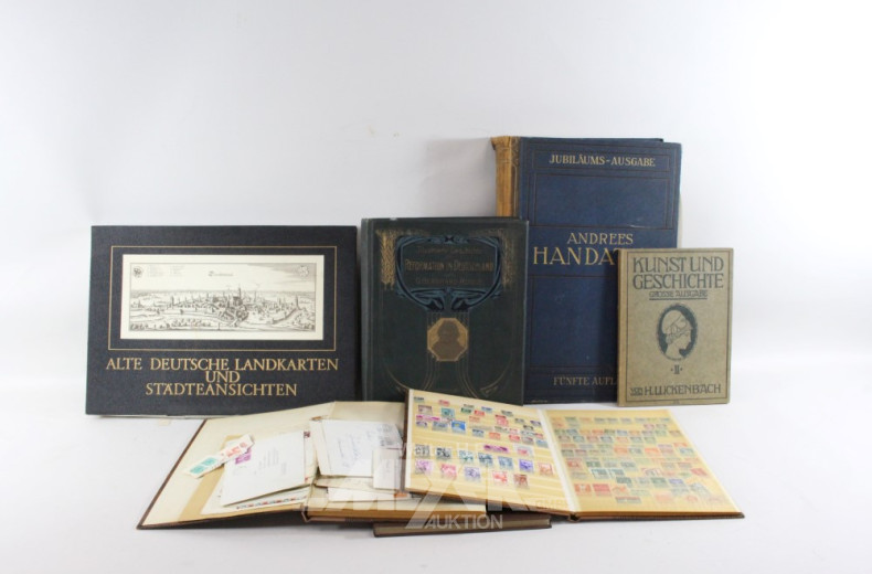 gr. Atlas, Bücher, Briefmarkenalben