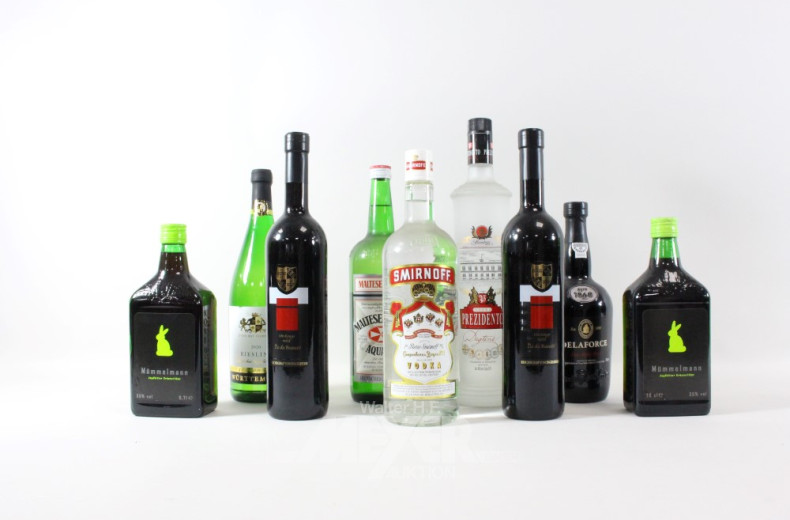 Posten Alkoholika, ca. 16 Flaschen: