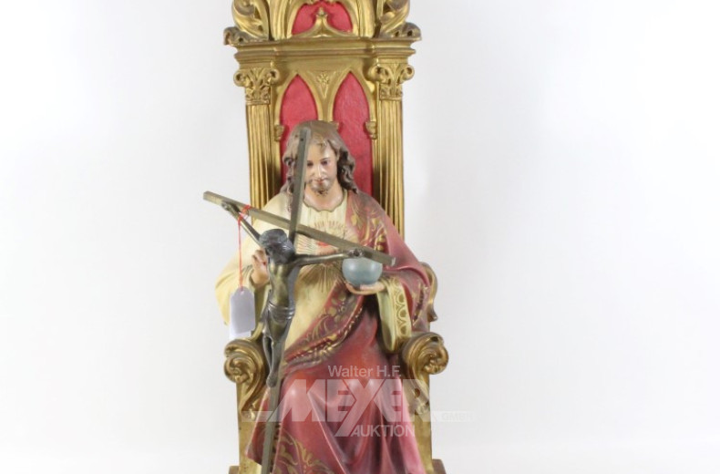 Figur: Jesus auf Thron, ca. 67 cm