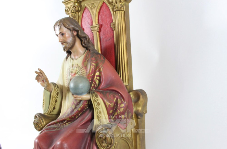 Figur: Jesus auf Thron, ca. 67 cm