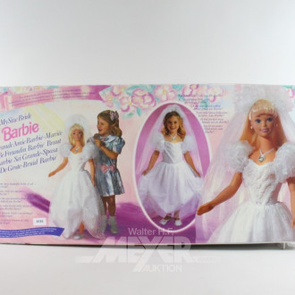 gr. Puppe ''Barbie-Braut'', ca. 95 cm