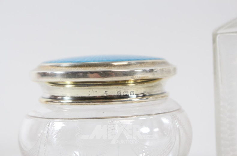 Kristall-Deckeldose England um 1930 mit