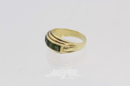 Ring, 585er GG mit 5 grünen Farbsteinen,